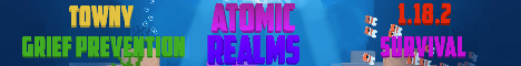 Atomic Realms banner Atomic Realms Minecraft server banner