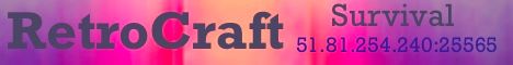 RetroCraft banner RetroCraft Minecraft server banner