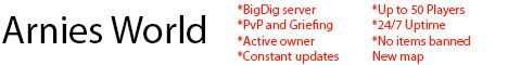 Arnies World banner Arnies World Minecraft server banner