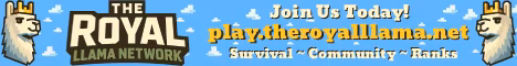 The Royal Llama Network banner The Royal Llama Network Minecraft server banner