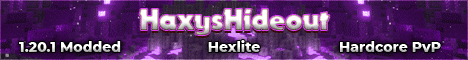 Haxys Hexlite PvP banner Haxys Hexlite PvP Minecraft server banner