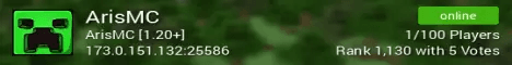 ArisMC banner ArisMC Minecraft server banner
