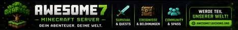 Awesome7 banner Awesome7 Minecraft server banner