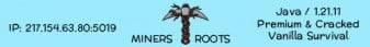MinersRoots | Vanilla SMP | Cracked ✅ | 1.21.11 banner MinersRoots | Vanilla SMP | Cracked ✅ | 1.21.11 Minecraft server banner