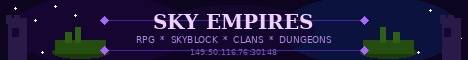 Sky empires banner Sky empires Minecraft server banner