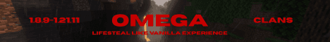 Omega SMP banner Omega SMP Minecraft server banner