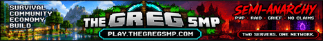 The Greg SMP banner The Greg SMP Minecraft server banner