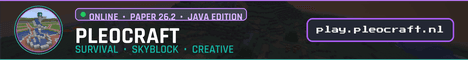 Pleocraft banner Pleocraft Minecraft server banner