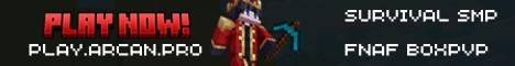 Arcan Network banner Arcan Network Minecraft server banner