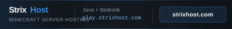 StrixHost banner StrixHost Minecraft server banner