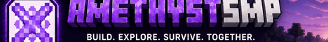 Amethyst SMP banner Amethyst SMP Minecraft server banner