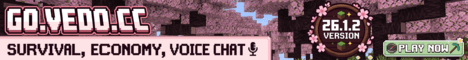 Survivial go.vedo.cc banner Survivial go.vedo.cc Minecraft server banner