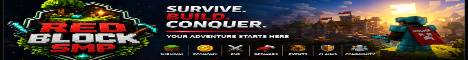 Red Block SMP banner Red Block SMP Minecraft server banner