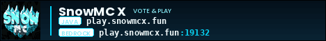 SnowMC X banner SnowMC X Minecraft server banner