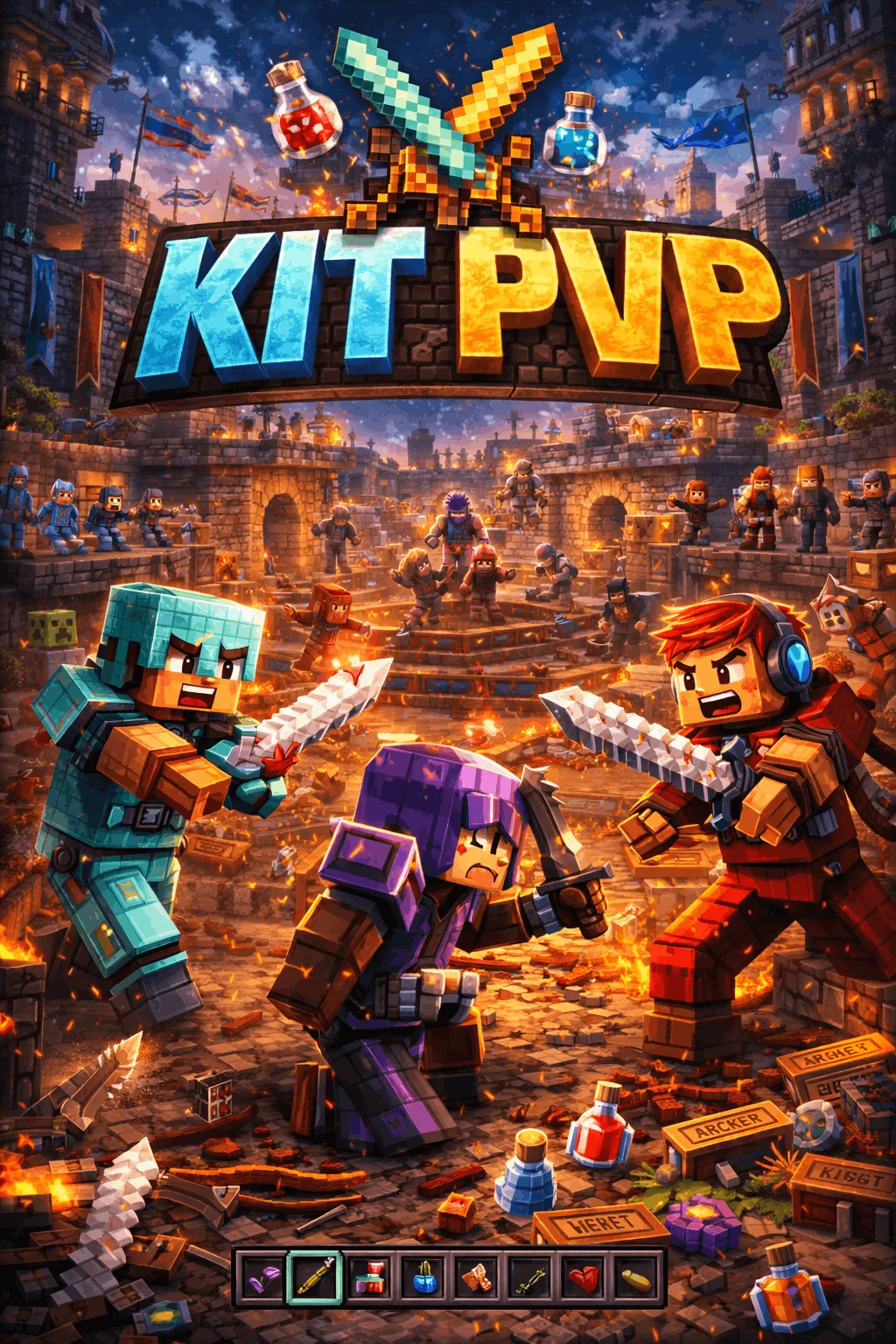 KitPvP Minecraft servers — multiplayer KitPvP server list with votes, IPs & live player counts