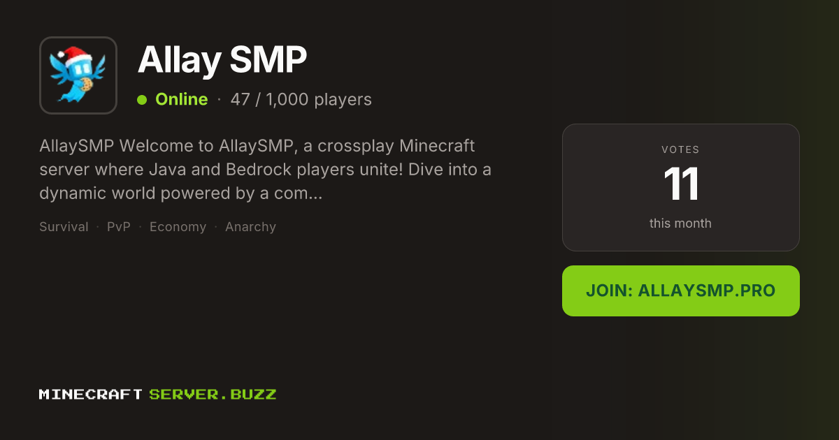 Allay SMP — Minecraft Server IP, Players Online & Vote
