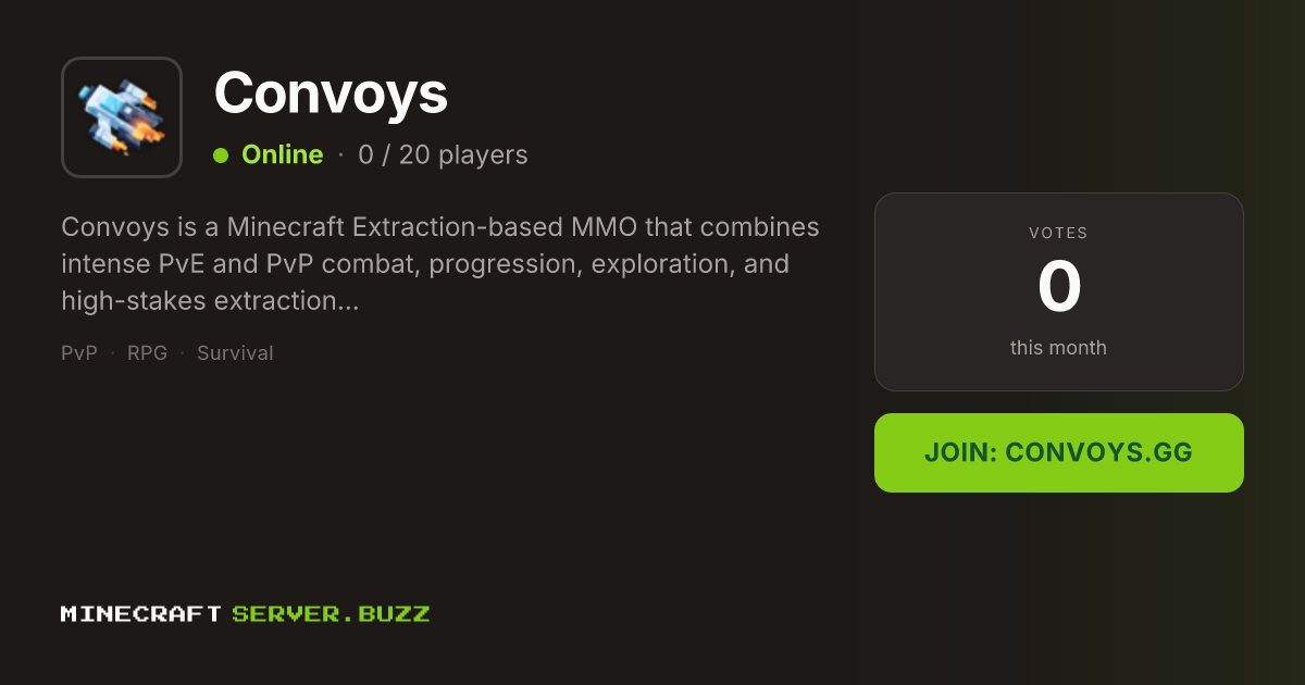 Convoys — Minecraft Server IP, Players Online & Vote