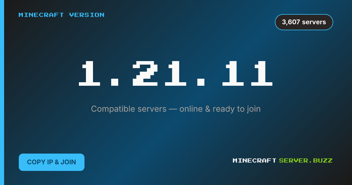 New Minecraft 1.21.11 Servers — Server List
