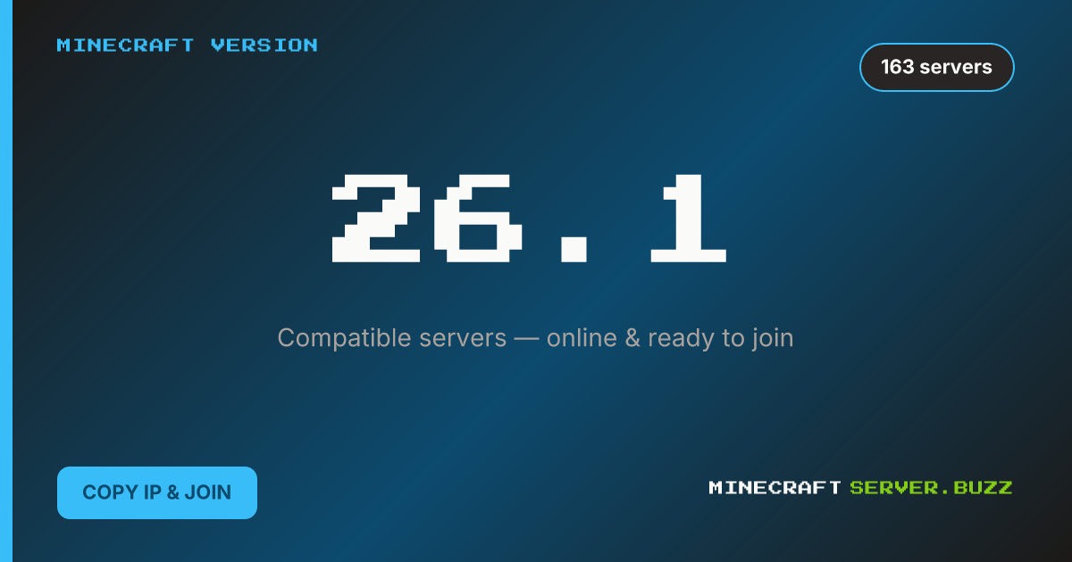 Minecraft 26.1 Servers — Server List