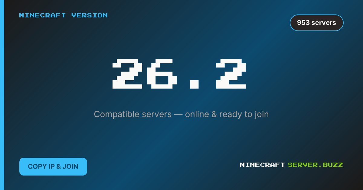 Minecraft 26.2 Servers — Server List